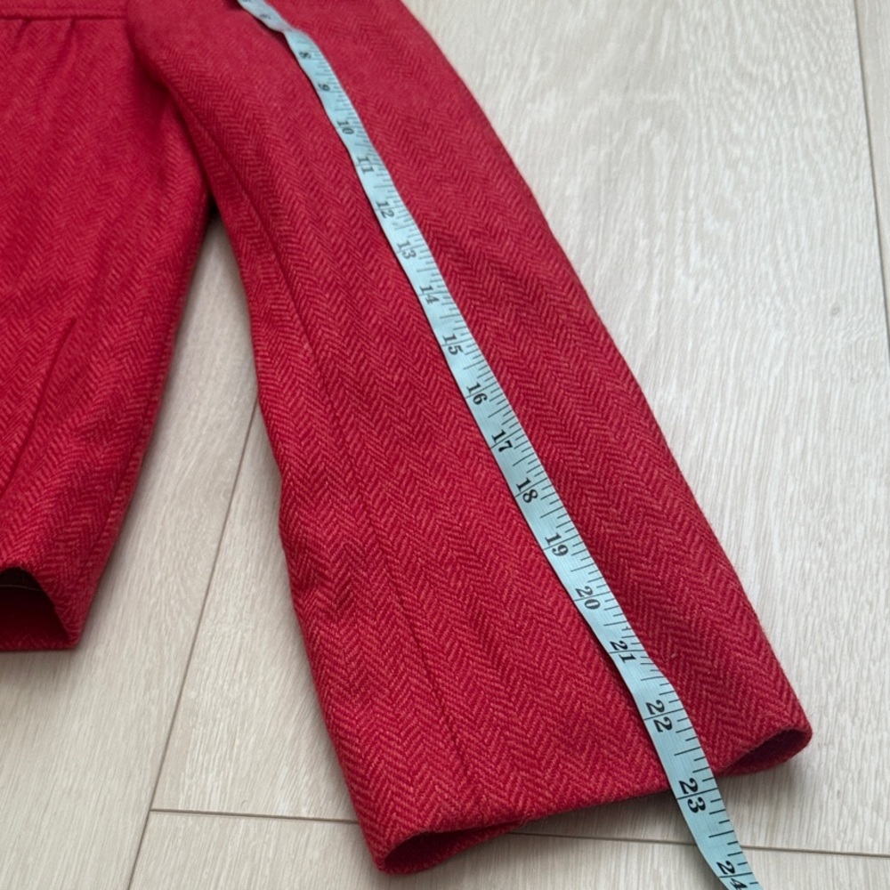 J. Crew Red Ruffle Button Jacket - Picture 7 of 8